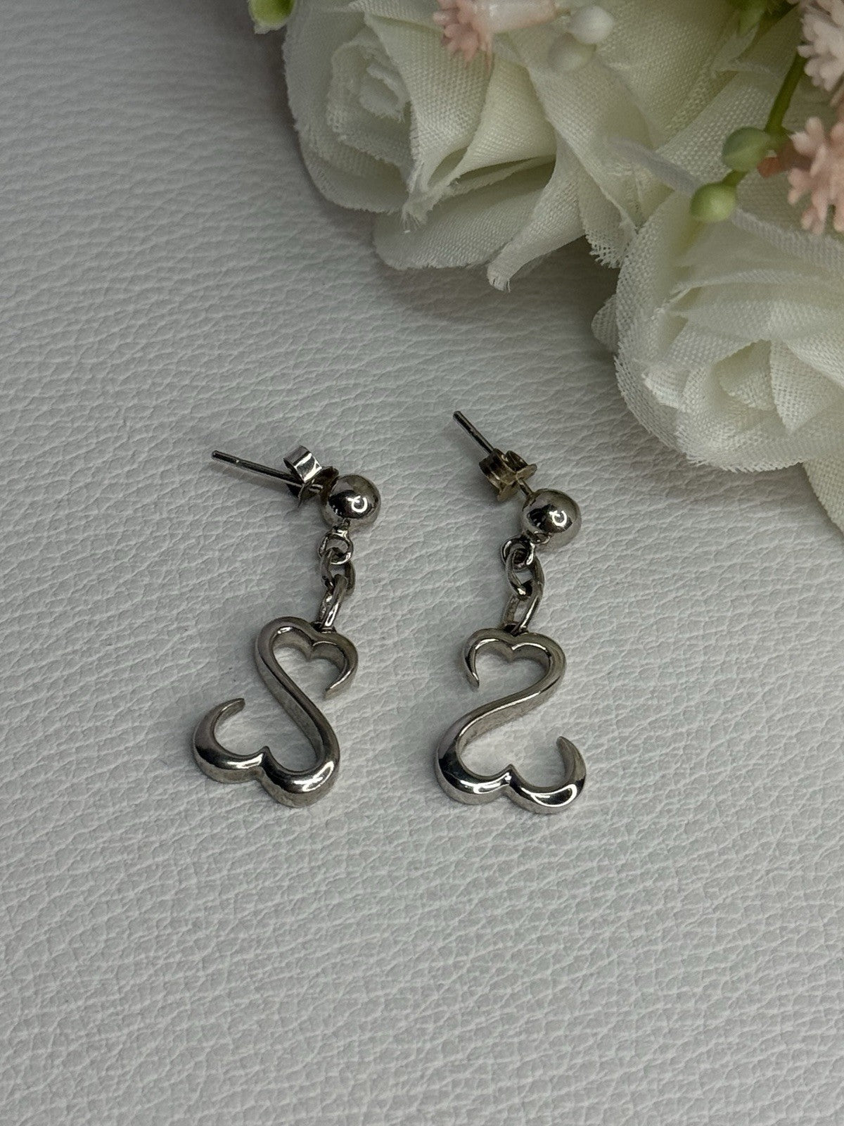 Beautiful 925 Sterling Silver Earrings Length 1.15 Inch