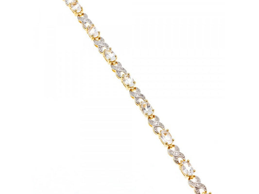925 Sterling Silver Gold Plated Aquamarine Bracelet