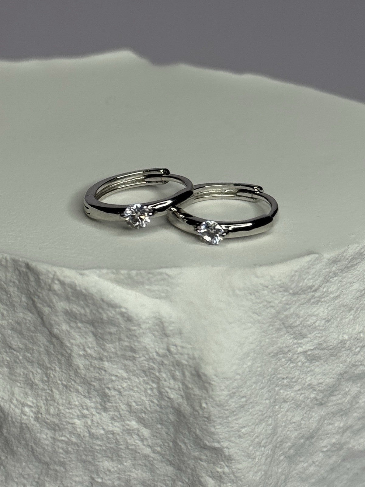 925 Sterling Silver Minimalist CZ Earrings Length 0.5 Inch
