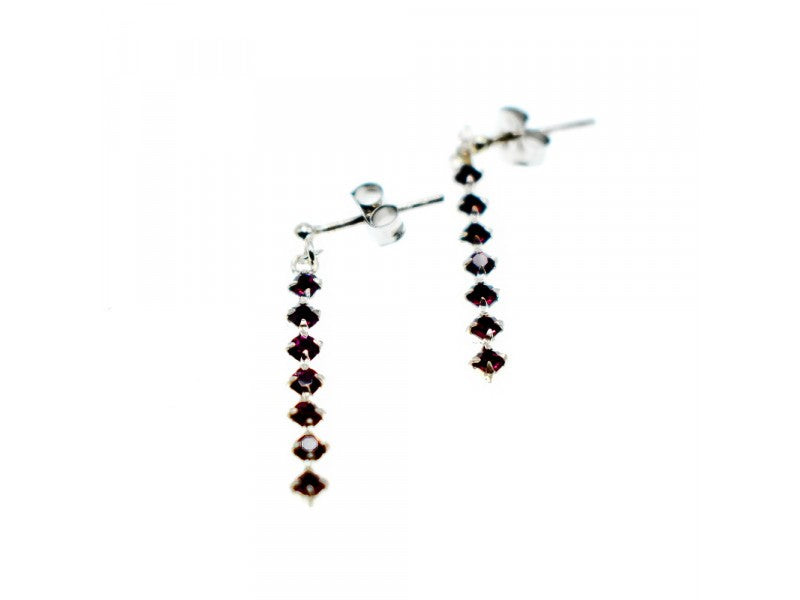 925 Sterling Silver Almandine Stud Earrings