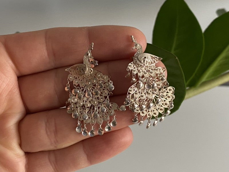 925 Sterling Silver "Peacock" Stud Earrings