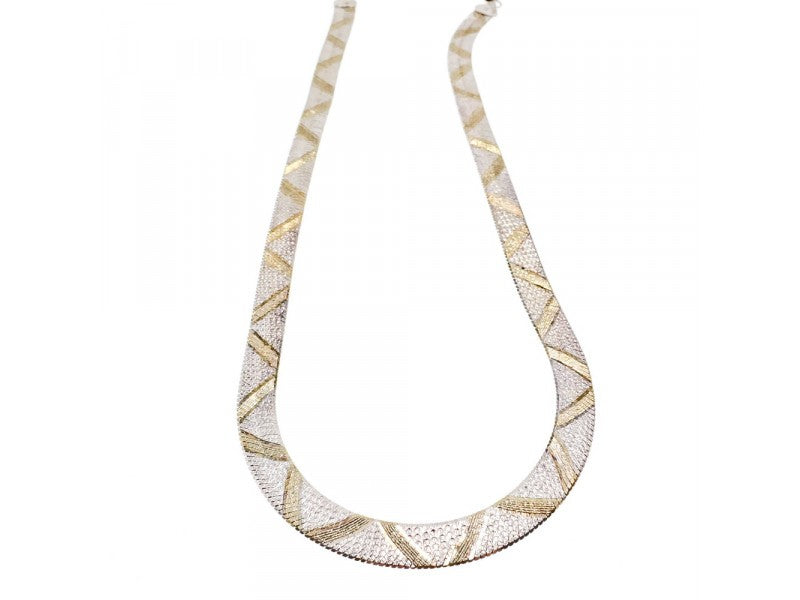 925 Sterling Silver with Gilding Necklace Italy Milor