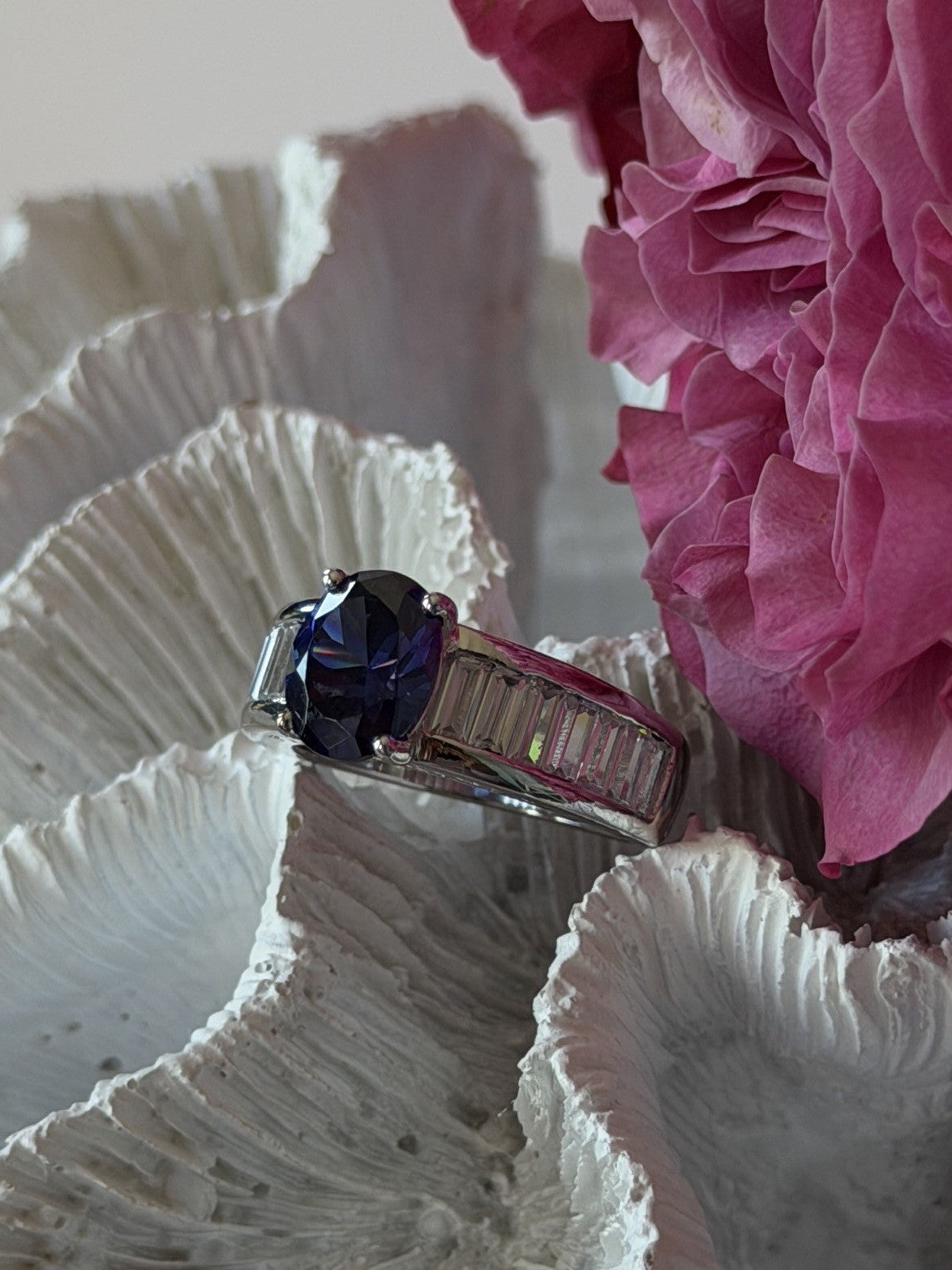 925 Sterling Silver Tourmaline & Beryl Ring Size 8