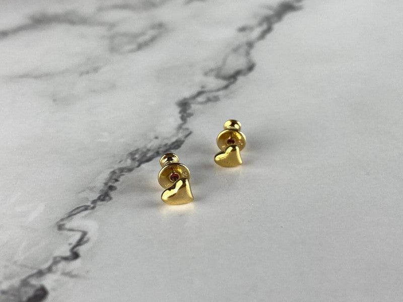 925 Sterling Silver Gold Plated "Hearts" Stud Earrings