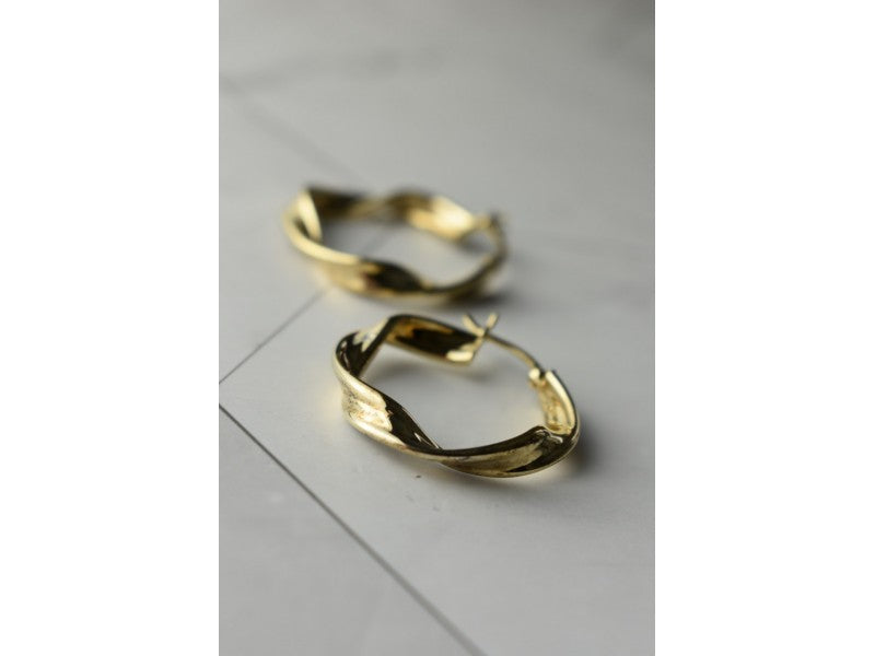 925 Sterling Silver Gold Plated Classic Earring