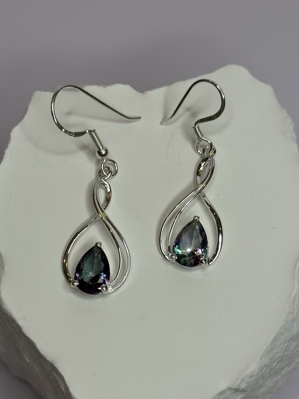 925 Sterling Silver Alexandrite Earrings Length 1.8 Inch
