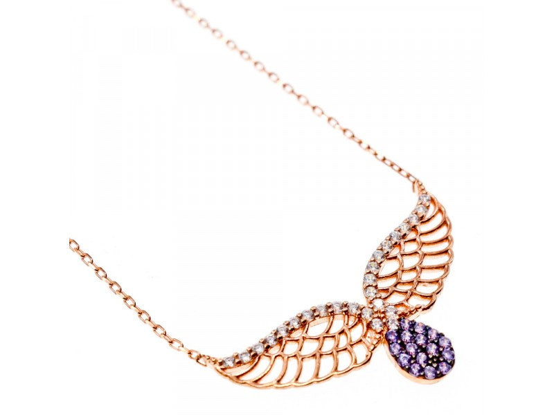 925 Sterling Silver Gold Plated CZ Necklace Turkey