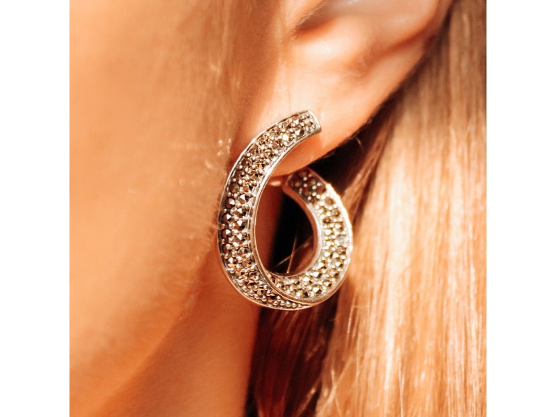 925 Sterling Silver Marcasites Earrings