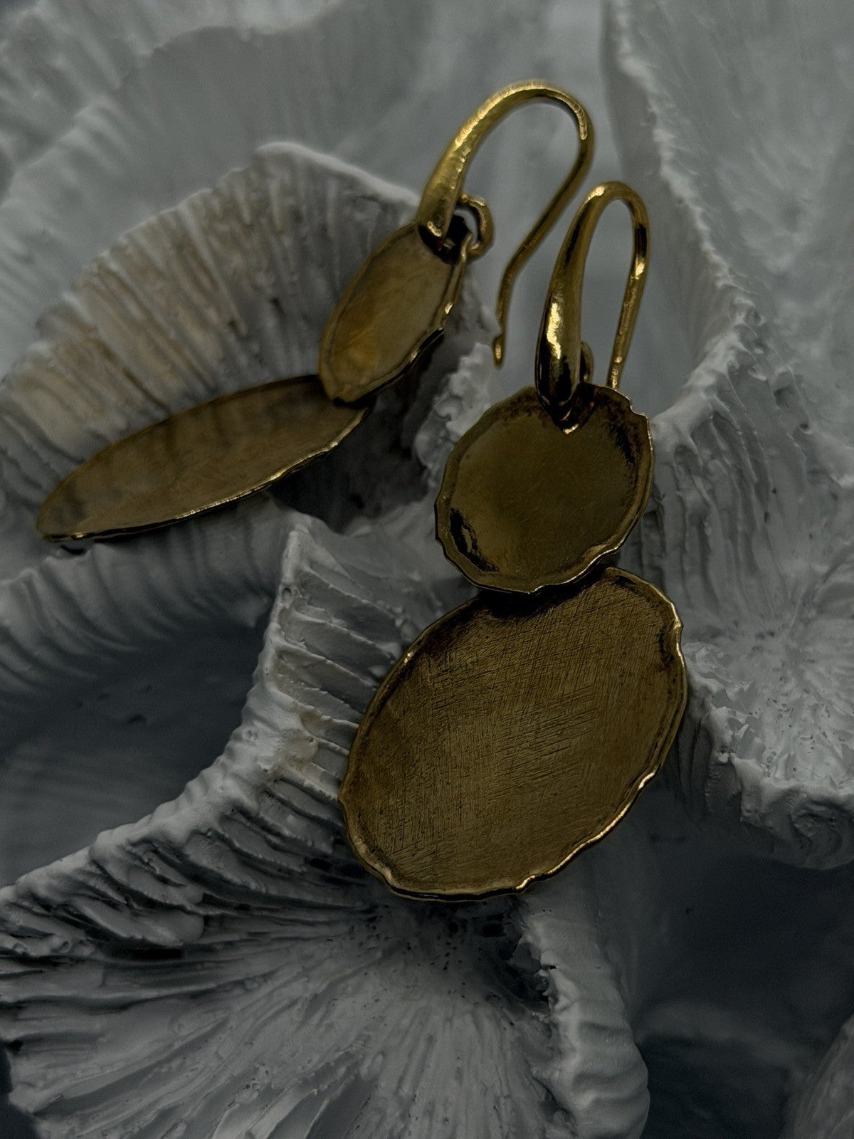 Elegant Classy Italy Gold Plated 925 Sterling Silver Drop Earrings