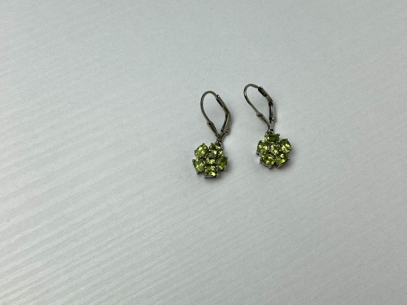 925 Sterling Silver Tsavorite "Flowers" Earrings