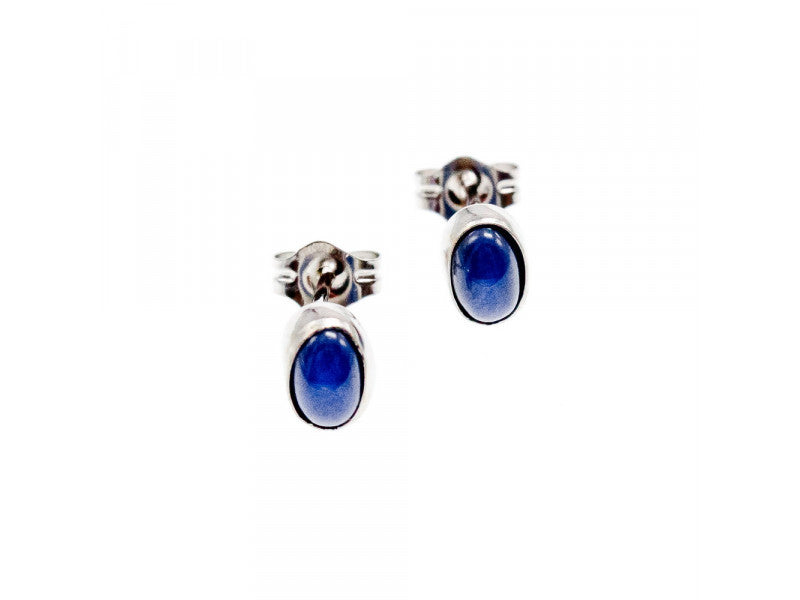 14K WHITE GOLD STAR SAPPHIRE EARRINGS