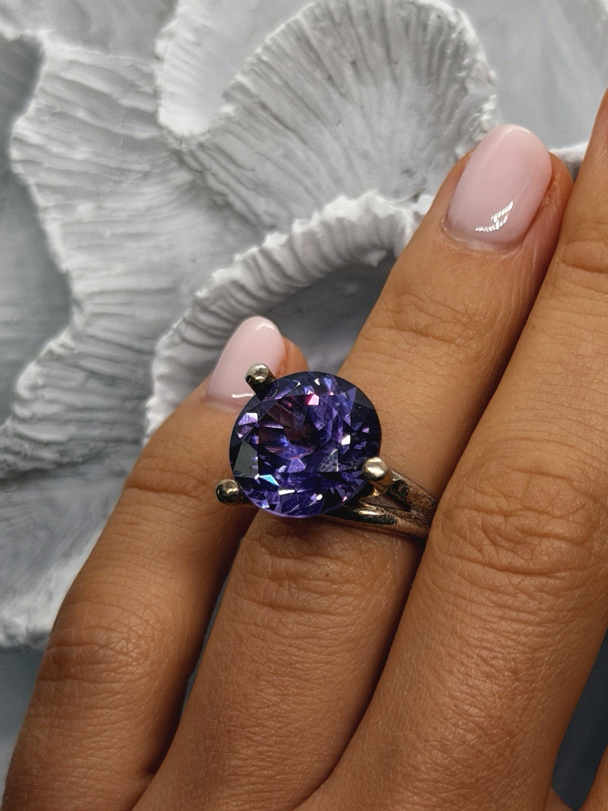 925 Sterling Silver Mystic Topaz Purple Blue Ring Size 5.5