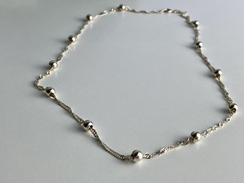 925 Sterling Silver Necklace Italy 17.7 In
