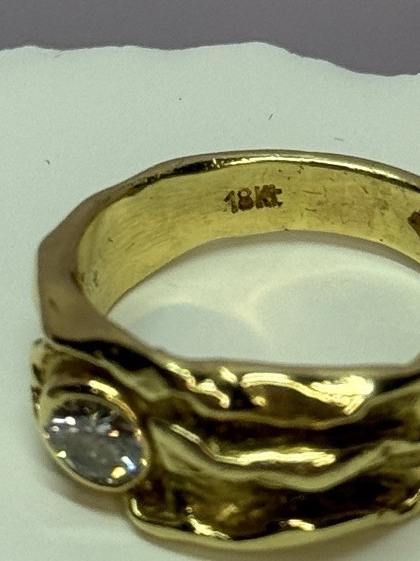 18K YELLOW GOLD DIAMOND 0.60 CARATS RING SIZE 7.5