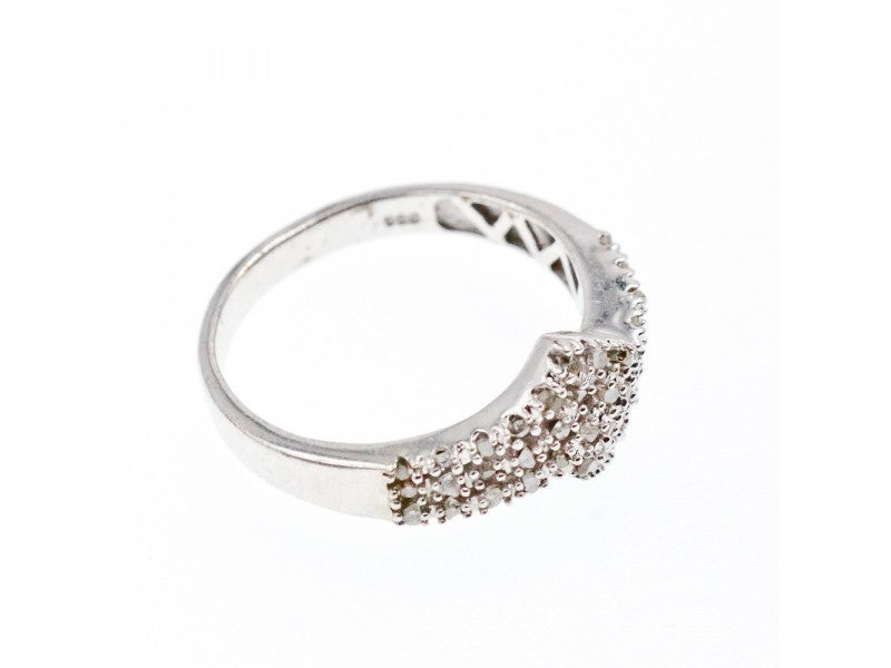 925 Sterling Silver White Topaz Ring Size 9