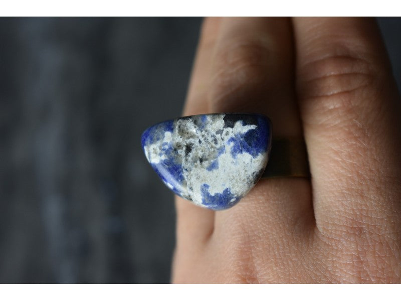 Designer's Ring with Sodalite Size 7.5