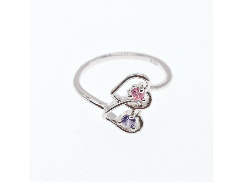 925 Sterling Silver CZ "Hearts" Ring Size 7
