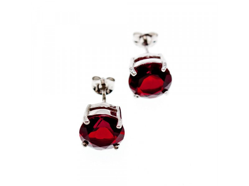 925 Sterling Silver Garnet Earrings