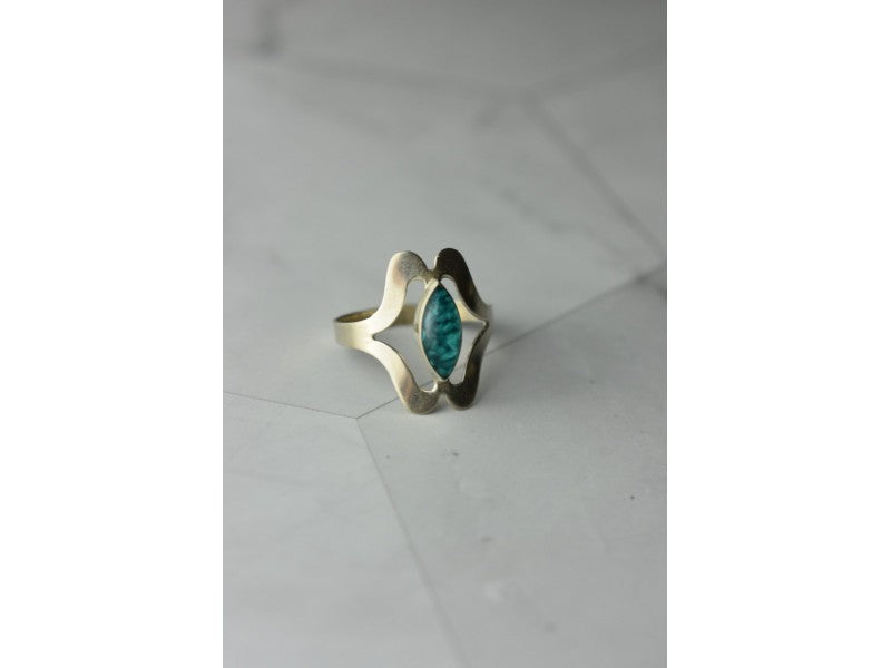 925 Sterling Silver Chinese Turquoise Ring Size 6.75 Mexico