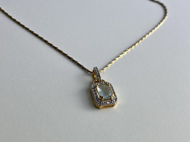 925 Sterling Silver Gold Plated Topaz Chain With Pendant