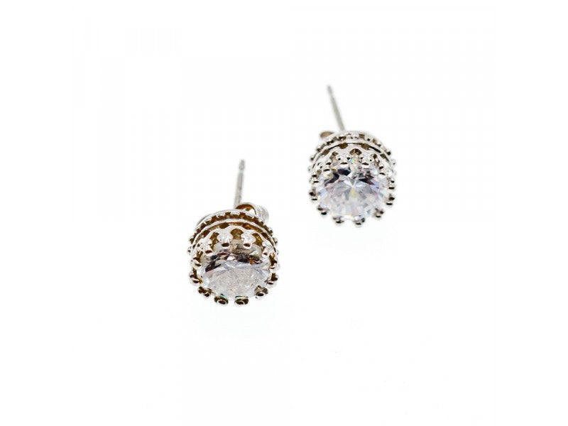 925 Sterling Silver CZ Stud Earrings