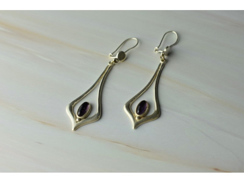 925 Sterling Silver Amethyst Earrings