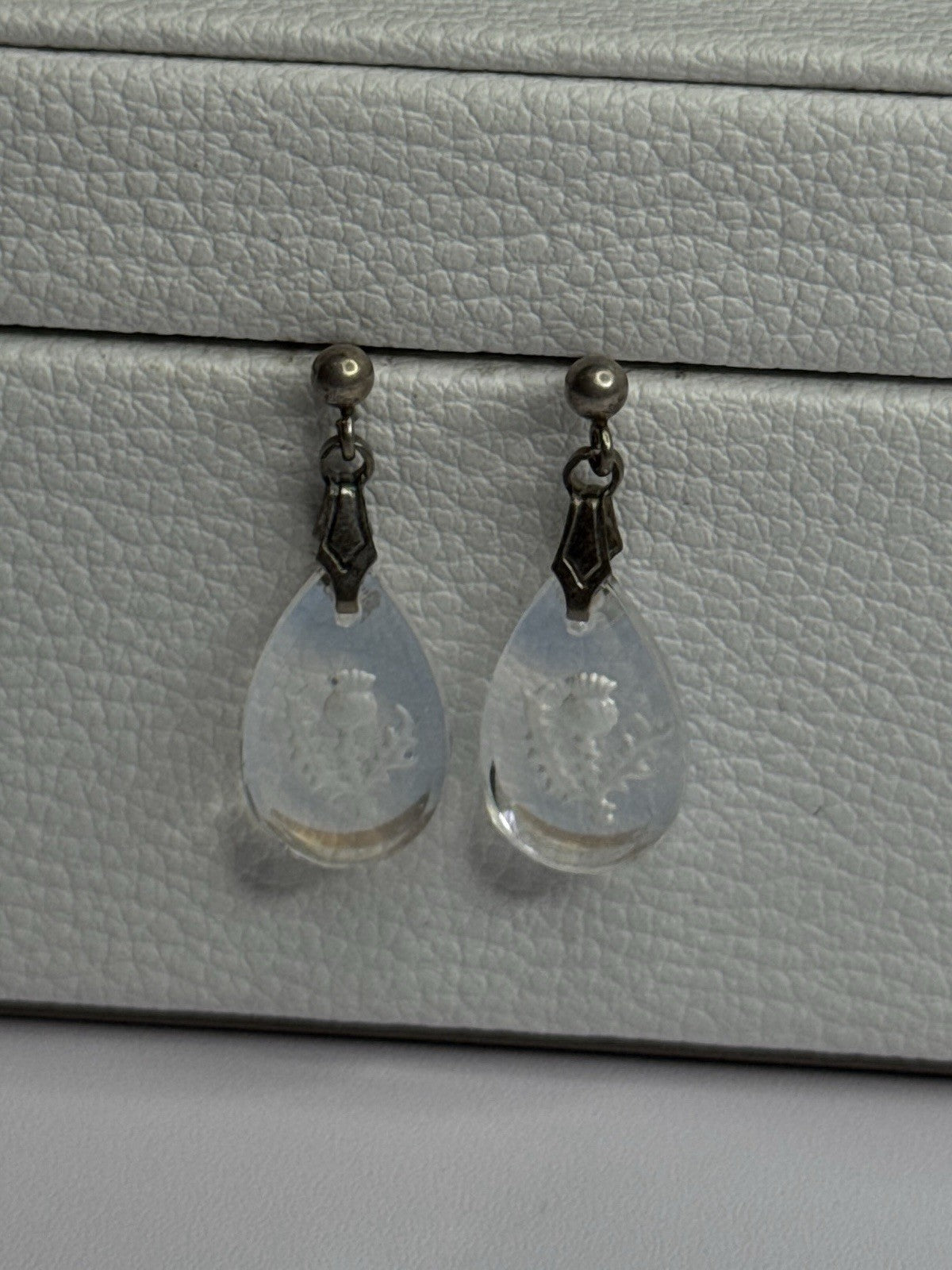 Aurora Borealis Teardrop 925 Sterling Silver Earrings Length 1 Inch