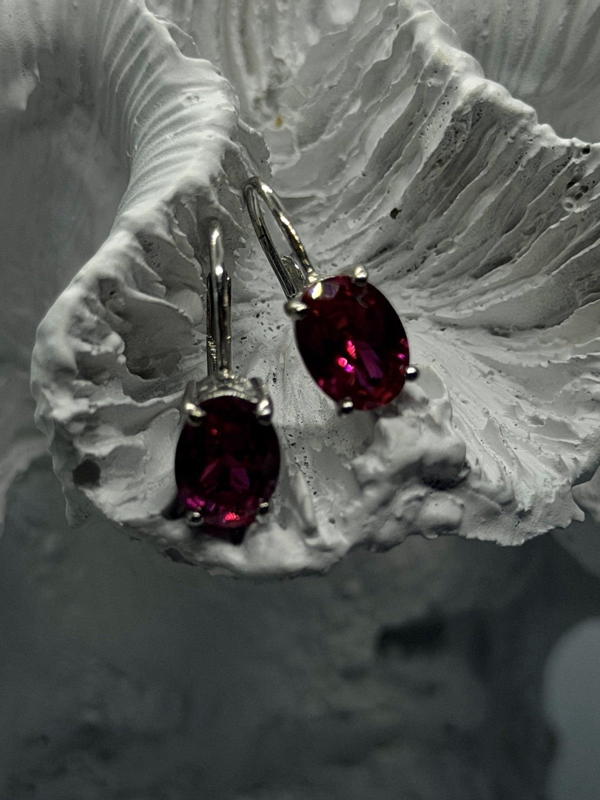 Lovely 925 Sterling Silver Pink Topaz Earrings