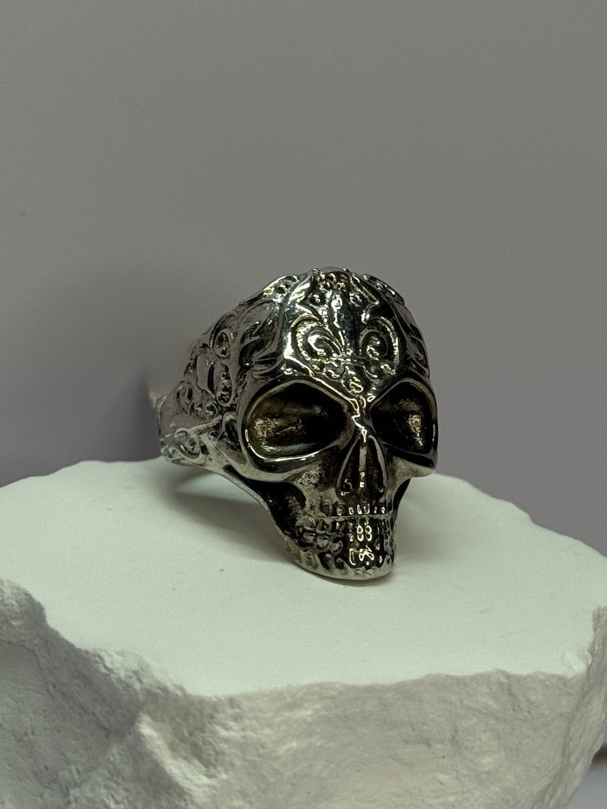 925 Sterling Silver Skull Custom Ring Size 8