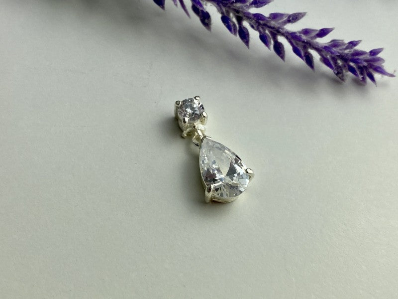 925 Sterling Silver CZ "Drop" Pendant
