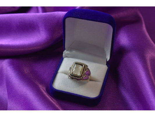 925 Sterling Silver Hessonite Ring Size 6.5