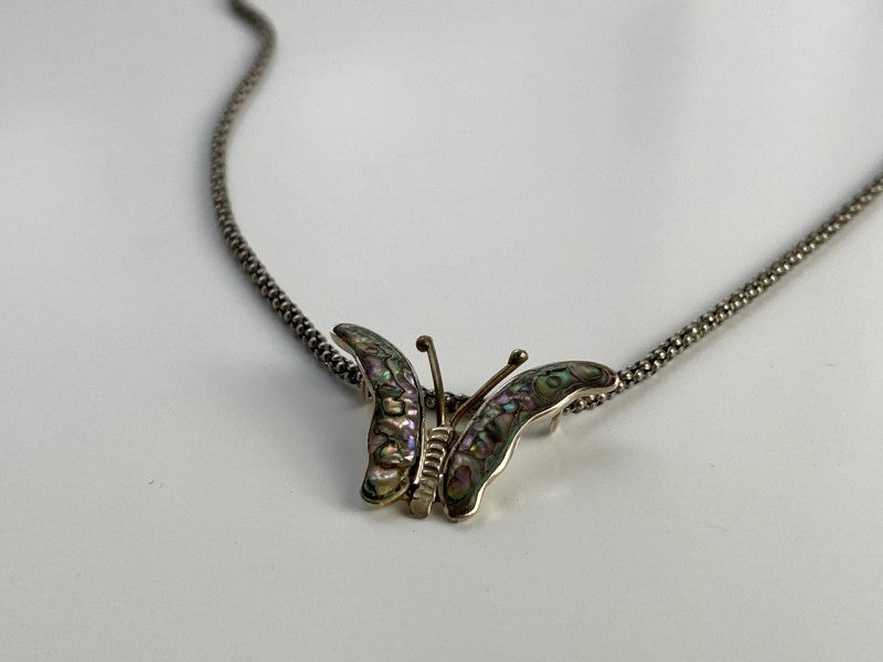925 Sterling Silver Gold Plated Haliotis Butterfly Chain With Pendant