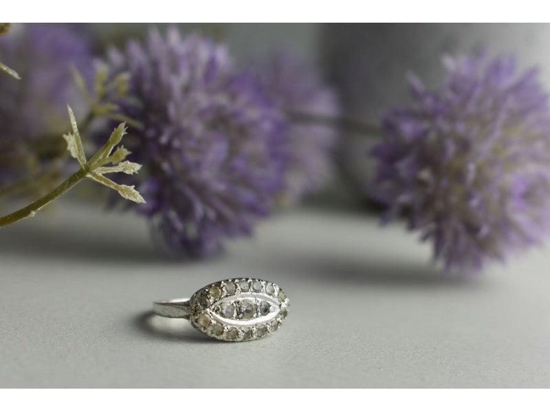 925 Sterling Silver White Beryl/Goshenite Ring Size 5.5