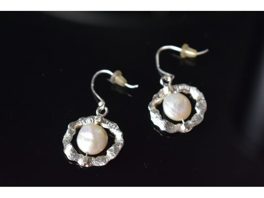 925 Sterling Silver Pearl "Shell" Earrings