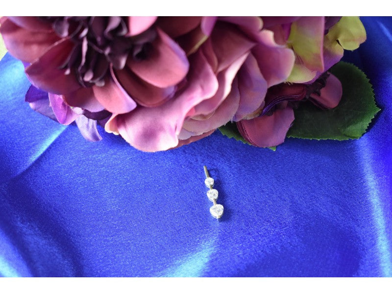 925 Sterling Silver CZ Three Hearts Pendant