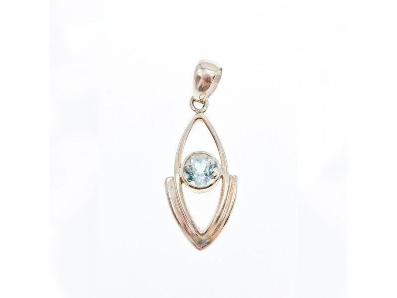 925 Sterling Silver Blue Spinel Pendant