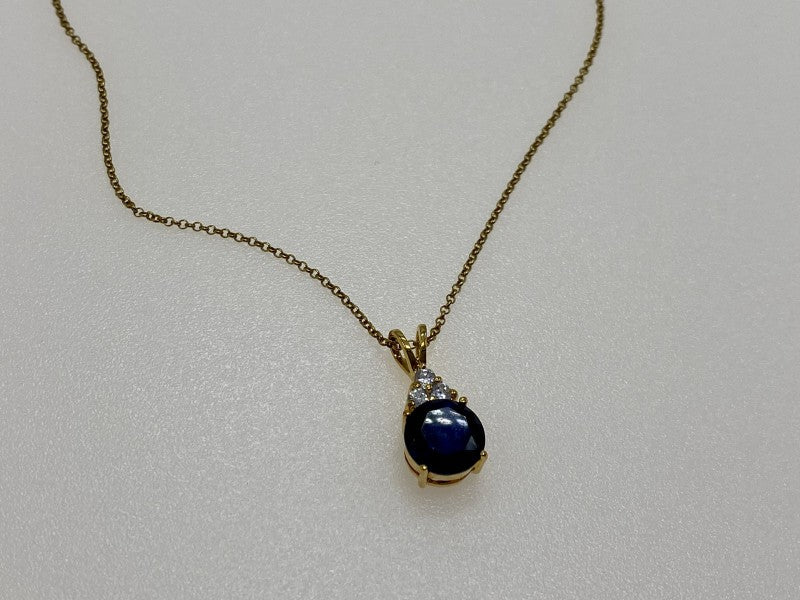925 Sterling Silver Gold Plated Spinel & CZ Chain With Pendant