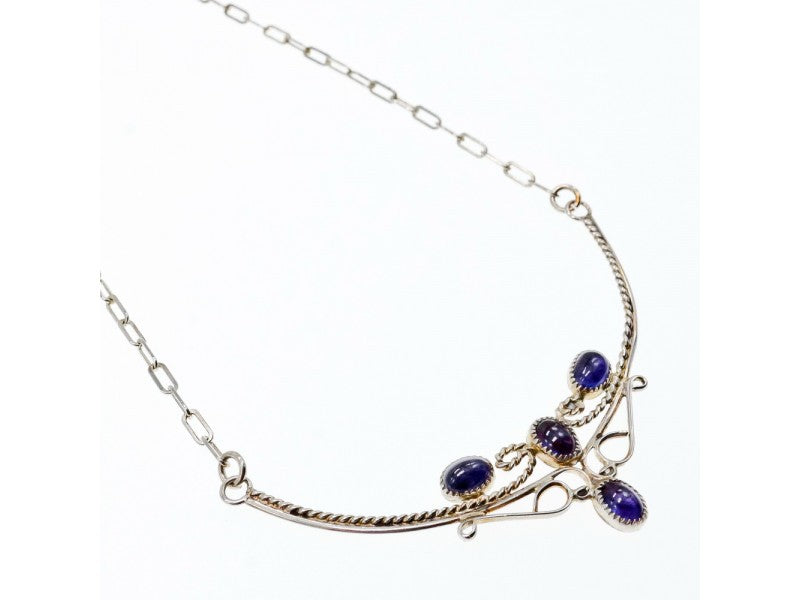 925 Sterling Silver Iolite Necklace