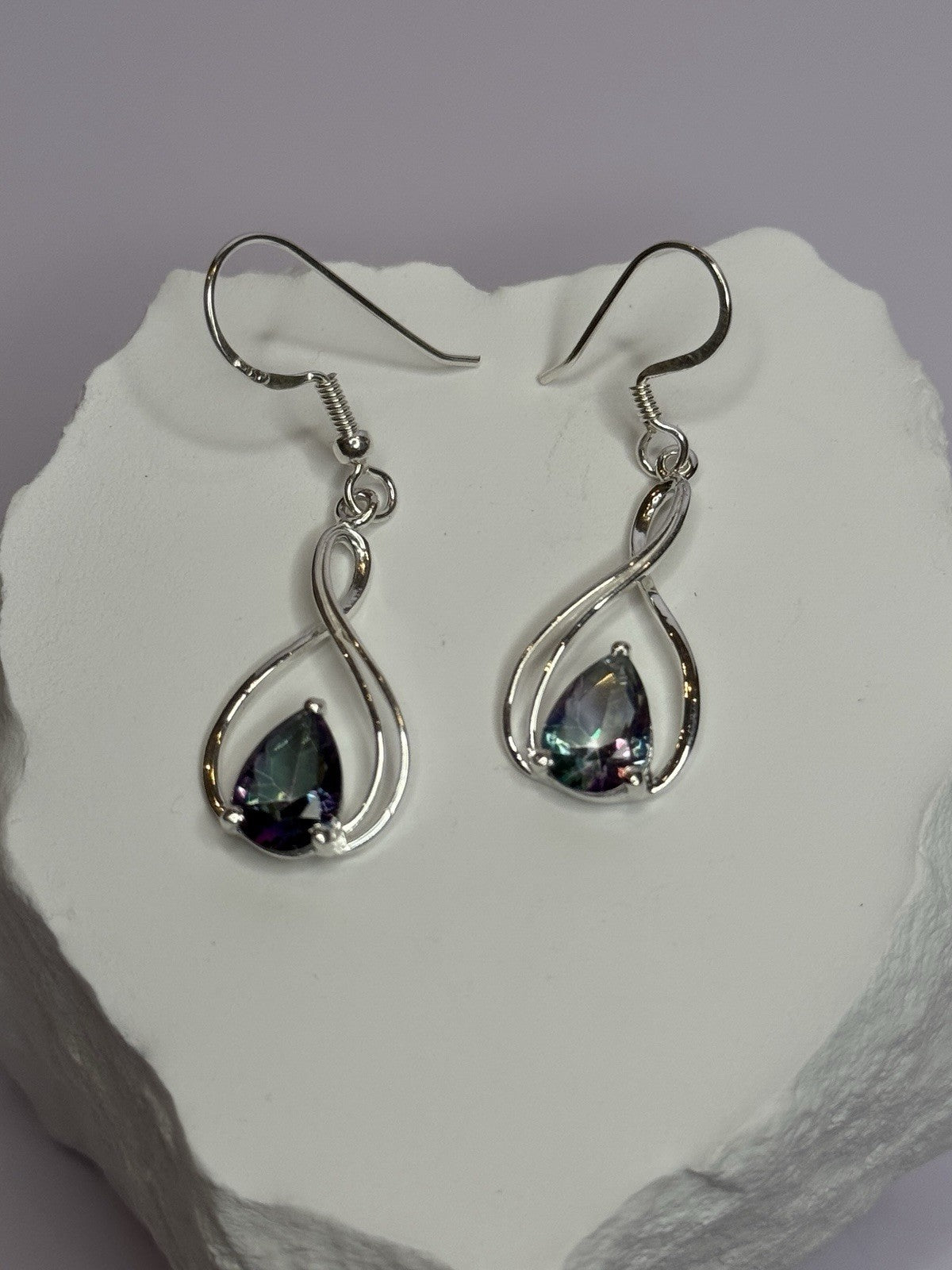 925 Sterling Silver Alexandrite Earrings Length 1.8 Inch