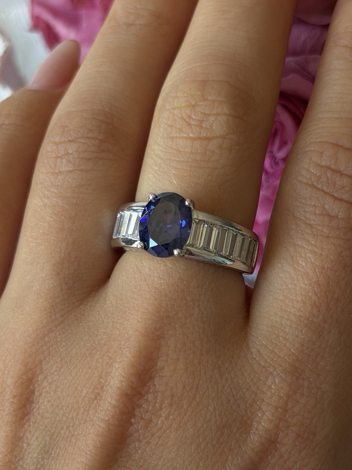 925 Sterling Silver Tourmaline & Beryl Ring Size 8