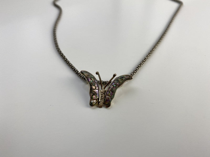 925 Sterling Silver Gold Plated Haliotis Butterfly Chain With Pendant