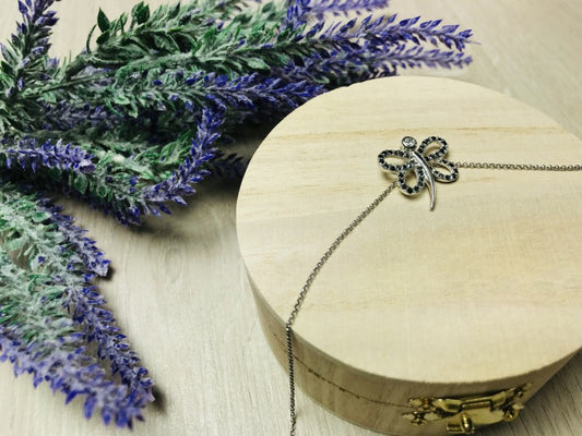 925 Sterling Silver Spinel Butterfly Chain With Pendant