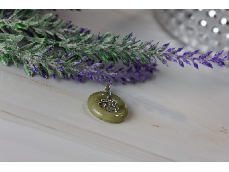 925 Sterling Silver Jadeite Pendant
