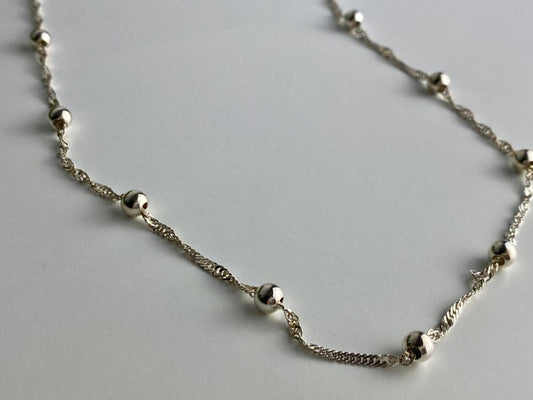 925 Sterling Silver Necklace Italy 17.7 In