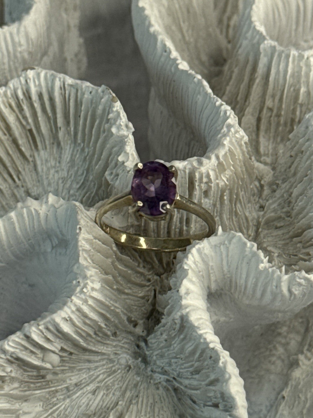 925 Sterling Silver Amethyst Ring Size 6.5