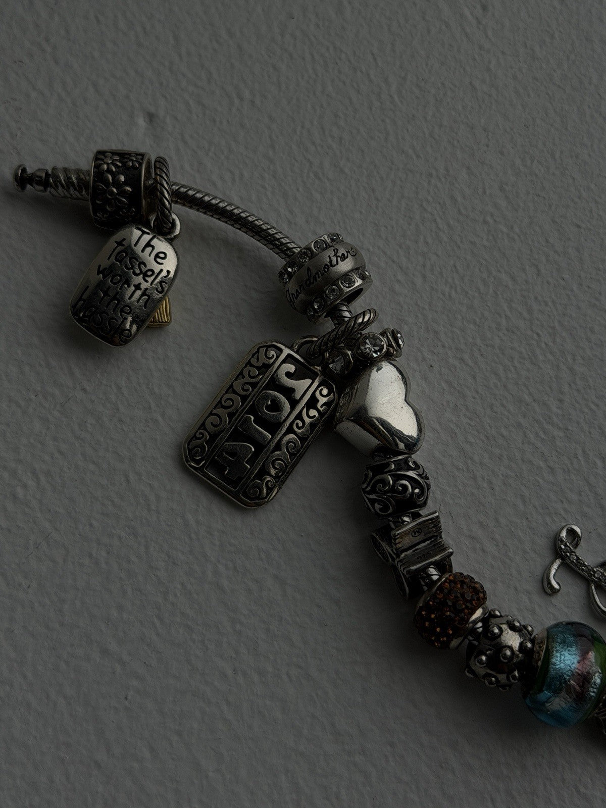 Donatella 925 Sterling Silver 19 Charms Bracelet