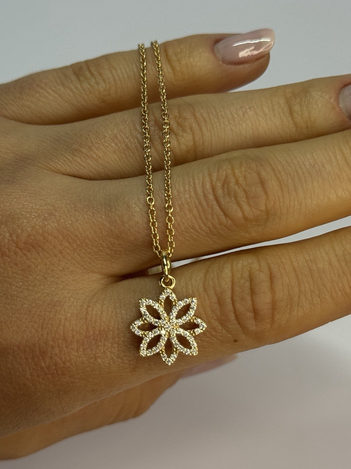 PANDORA 14K 585 YELLOW GOLD CZ NECKLACE LENGTH 23 INCH