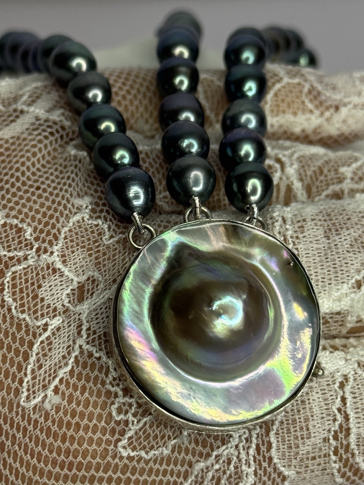 925 Sterling Silver Unique Bracelet Freshwater Pearls Lenght 8 Inch