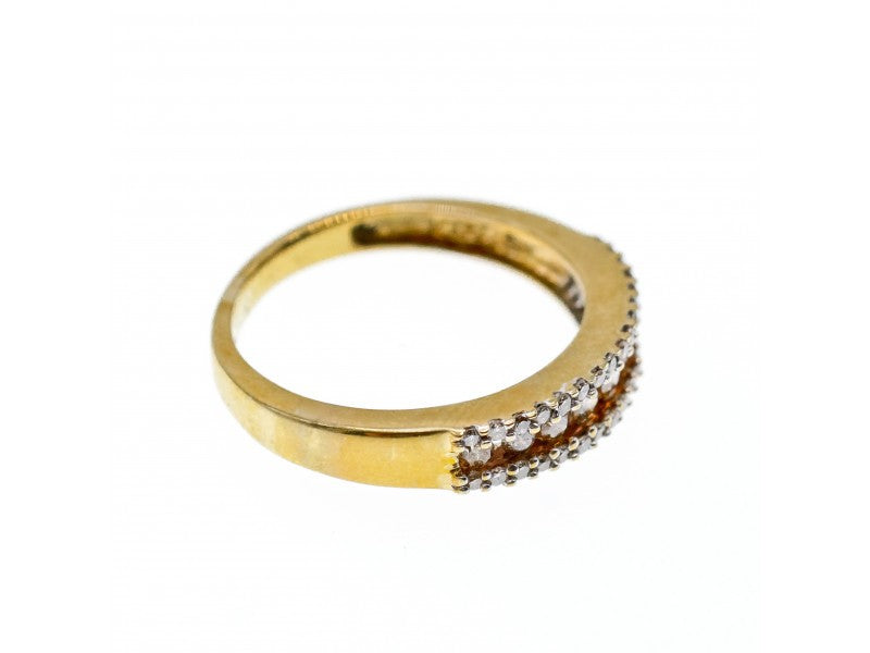 10K Yellow Gold White Sapphire & Diamonds Ring Size 8
