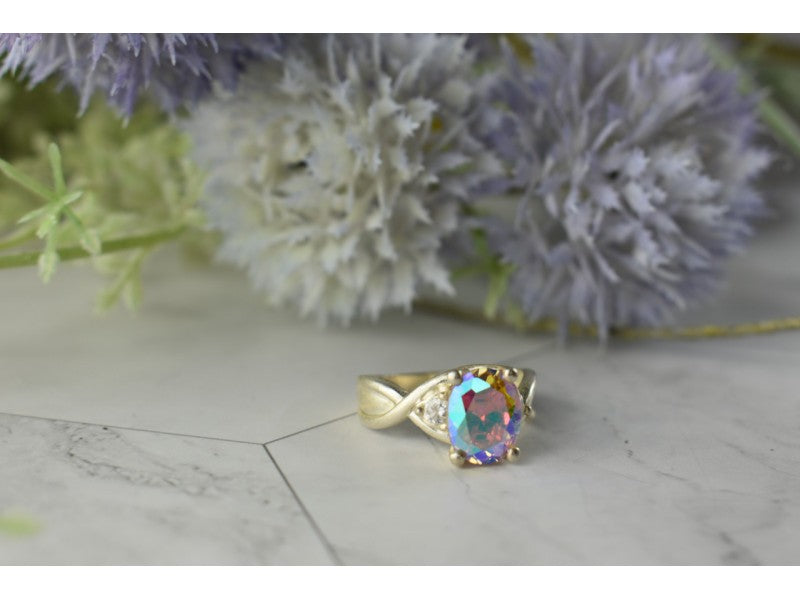 925 Sterling Silver Mystic CZ Ring Size 7.25